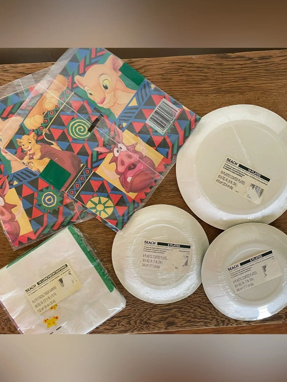 Vintage 90s Disney Lion King Party Bundle, Plates, Napkins & Wrapping Paper